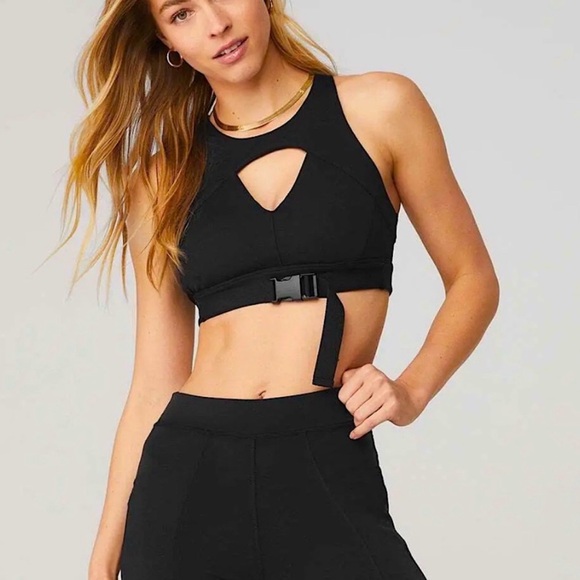 ALO Yoga Other - ALO Yoga Catch The Vibe Black Sports Bra size XS